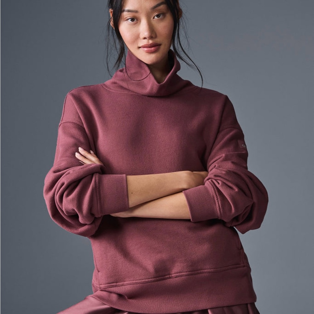 ALO Yoga Women's Cowl Neck Sweater in Burgundy